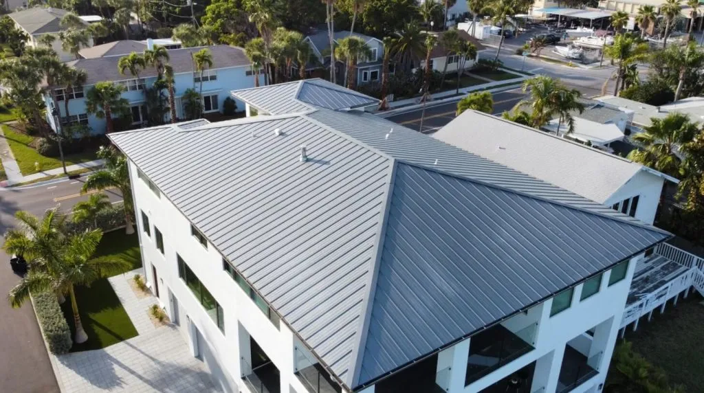 Finished metal roof on a Pinellas County home